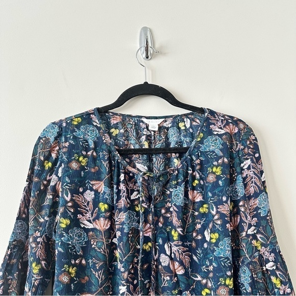CASLON (Nordstrom) -Floral Boho Peasant Blouse (Size:XS) - Picture 5 of 8